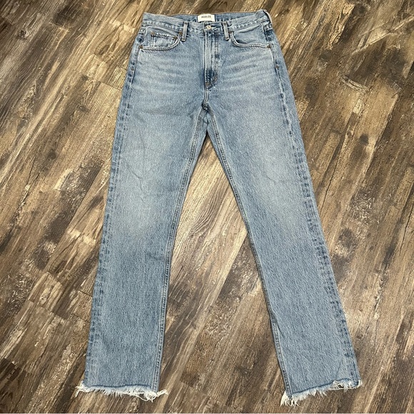 AGOLDE Size 27 Cherie High Rise Merit Straight Leg Fray Hem Jean - Picture 14 of 15